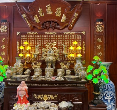 Trọng Bộ Ban Thờ Đầy Đủ Dát Vàng